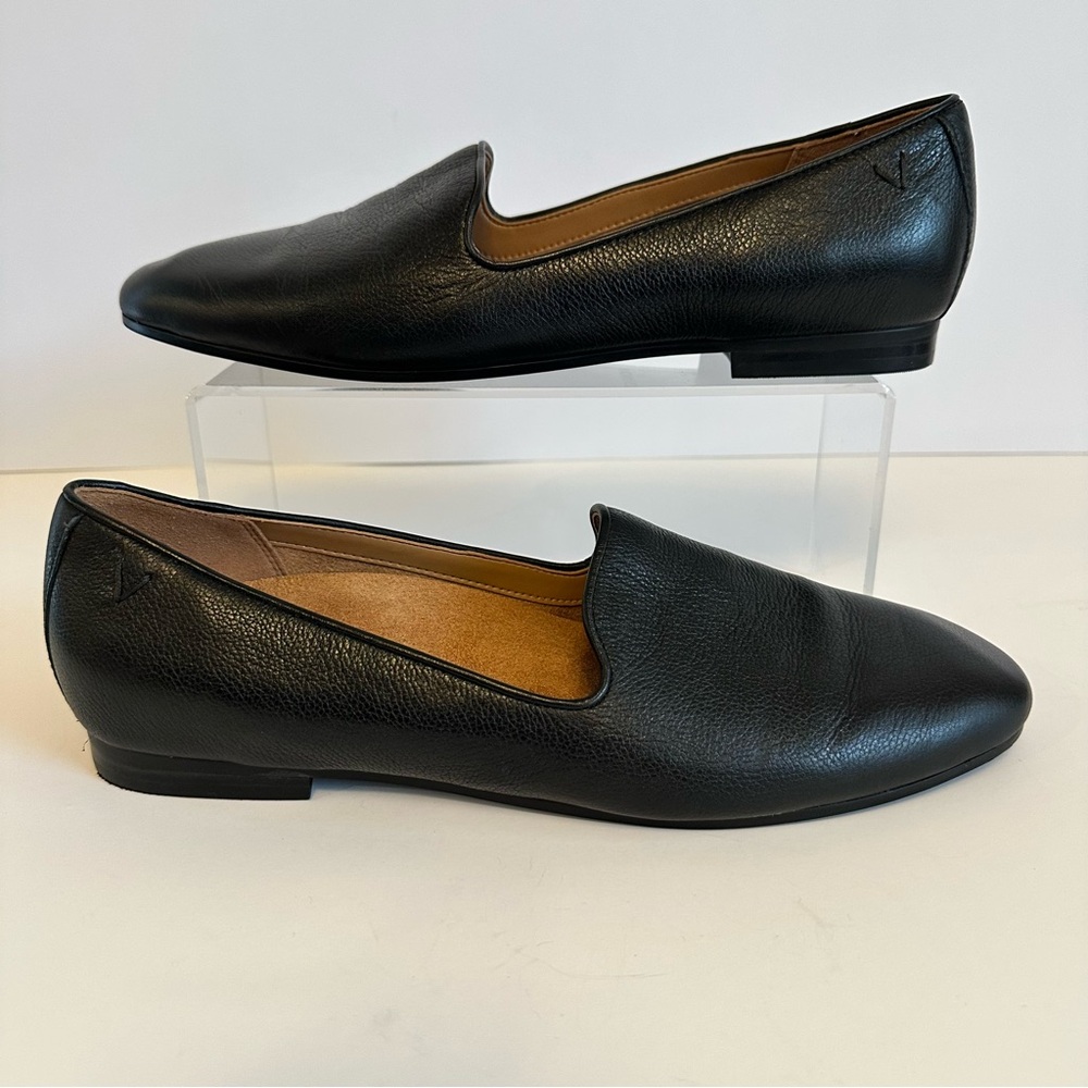 Vionic Black Leather Slip-On Flats - Picture 3 of 12